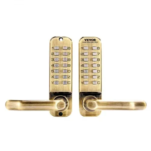 VEVOR mechanisches schlüsselloses Türschloss mit doppelseitiger Tastatur (14 Tasten), schlüsselloses Türschloss mit Griff, Codeschloss für Haus Büro Außenzaun Hof (35-65 mm dicke Tür) – Bild 9