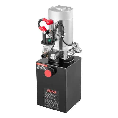 VEVOR 6 Qt Hydraulikaggregat einfachwirkende Kippanhängerpumpe, maximaler Öffnungsdruck 22 MPa und Fördermenge 3,4 L/min, 12 V DC Hydraulikpumpe mit Metallbehälter für Kippanhänger Schwarz – Bild 9