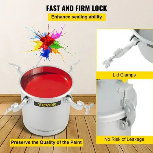 VEVOR 10 LFarbspritzpistole, 30 PSI Farbbehälter, Farbsprühsystem Lackhalter zum Auftragen von Wasserfarbe, Flecken, Lack, Lacken, feine Oberflächen für Innen- und Außenprojekte – Bild 4