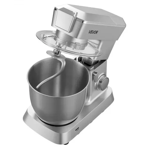 VEVOR multifunktionale Küchenmaschine elektrisch 1300 W mit Edelstahlschüssel (4,3 L) & Mixbecher (1,5 L), Knetmaschine Teigmixer mit 6+P Geschwindigkeiten & Knethaken & Schneebesen & Rührbesen – Bild 9