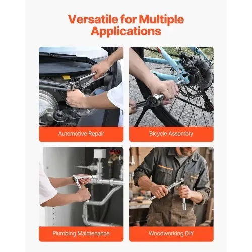 VEVOR Steckschlüsselsatz 18-tlg. 12,7 mm Antrieb, Steckschlüssel-Werkzeugsatz, metrische Größe von 10 bis 27 mm, mit Aufbewahrungskoffer, klare Markierungen, verchromter CR-V-Legierungsstahl – Bild 5