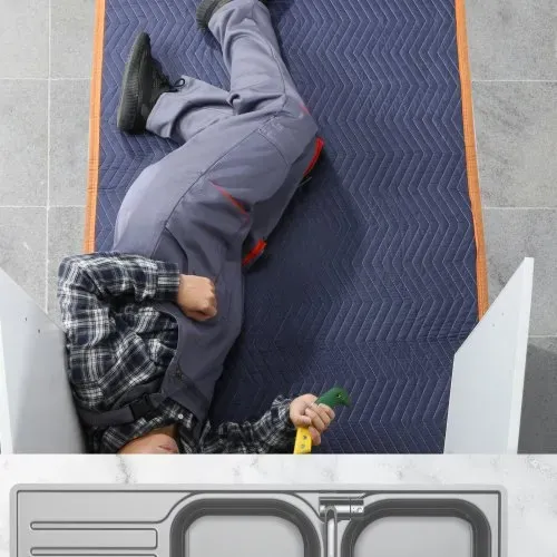 VEVOR 12x Umzugsdecken 2032x1829mm Möbeldecken Vliesstoff + recycelte Baumwolle Lagerdecken Umzug Packdecken Transport-Decken Möbelpackdecken Verpackungsdecken zum Schutz für Möbel – Bild 7