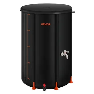 VEVOR Regentonne faltbar, 250 L tragbares Regenfass, Regenwassertank, 500D PVC-Regenwassersammelsystem, Wassertank, Regenwassertonne mit Zapfhahn und Überlaufset, Schwarz VEVOR Regentonne faltbar, 250 L tragbares Regenfass, Regenwassertank, 500D PVC-Regenwassersammelsystem, Wassertank, Regenwassertonne mit Zapfhahn und Überlaufset, Schwarz