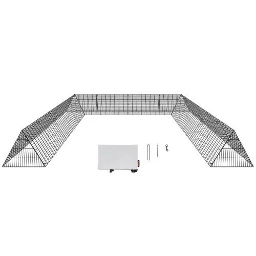 VEVOR Hühnertunnel, 600 x 400 x 61,5 cm, Hühnerstall für den Hof, tragbare Freilaufgehege für draußen mit Eckrahmen, 2 Sets, geeignet für Hühner, Enten, Kaninchen – Bild 8