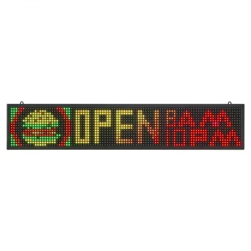 VEVOR programmierbare LED Zeichen P10 Vollfarbe flexibles digitales Scrolling Panel, DIY Anzeigetafel mit benutzerdefiniertem Textmuster und GIF & Bluetooth App Steuerung (990 x 190 x 55 mm) – Bild 9