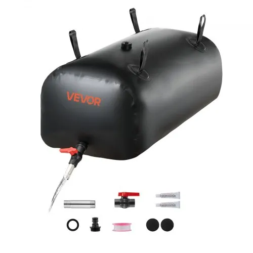 VEVOR Wasserspeicherblase, 113 L Wassersack mit Wasserhahn, Faltbarer & Tragbarer Wasserbeutel aus 1000D PVC, Wasserspeicher für Bewässerungssystem, Trockenheitsresistenz & Katastrophenfälle, Schwarz VEVOR Wasserspeicherblase, 113 L Wassersack mit Wasserhahn, Faltbarer & Tragbarer Wasserbeutel aus 1000D PVC, Wasserspeicher für Bewässerungssystem, Trockenheitsresistenz & Katastrophenfälle, Schwarz