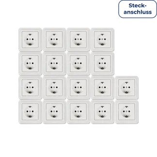 Schutzkontakt-Steckdose McPower “Cup“ Steckanschluss, 18er-Pack, inkl. Rahmen Schutzkontakt-Steckdose McPower “Cup“ Steckanschluss, 18er-Pack, inkl. Rahmen