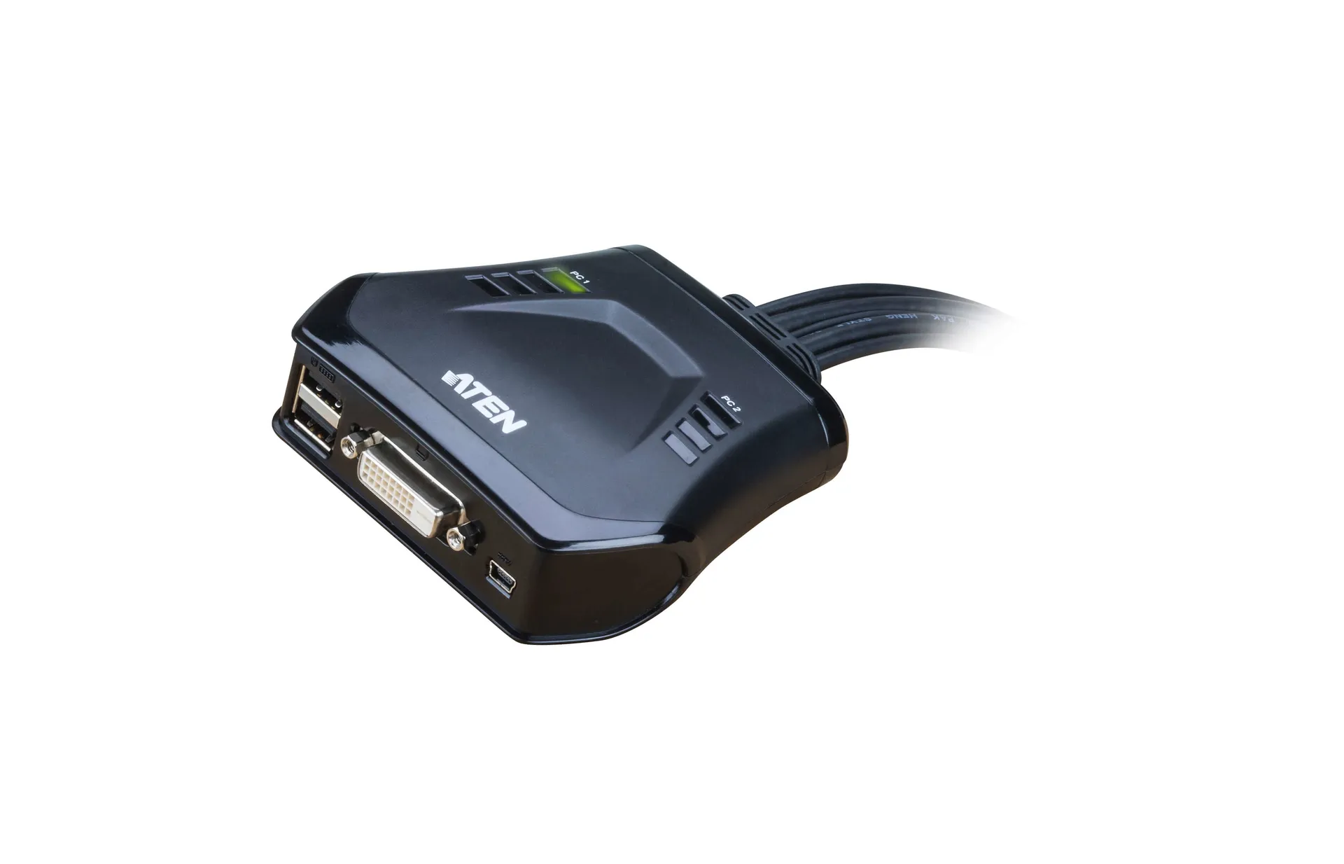 ATEN 2-Port USB DVI-Kabel KVM Switch mit Remote-Port-Wähler – Bild 2