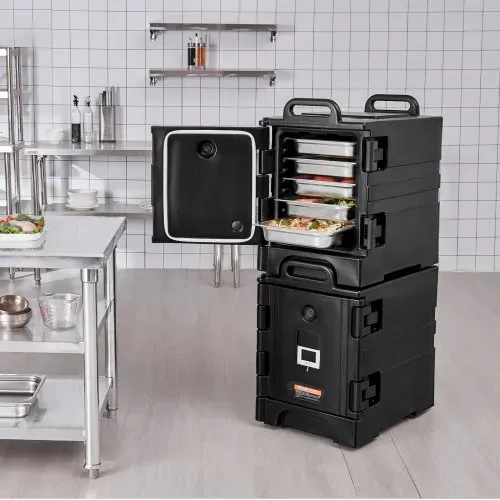 VEVOR Isolierter Speisenbehälterträger Warmhaltebox für Gastronomie 75 L x 2, Speisenbehälter mit Doppelschnallen & Griffen, Speisenbehälterträger Lebensmitteltransportbox für Restaurant – Bild 7