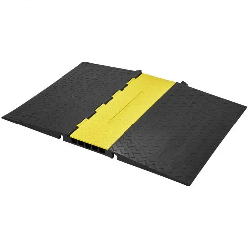 VEVOR 5-Kanal-Kabelschutzrampe Kabelbrücke aus Gummi Schlauchbrücke 114,5 x 80 x 5 cm Überfahrschutz 10000 kg (pro Achse) Tragfähigkeit Kabel Rampe Anti-Rutsch-Design Ideal für Parkplätze – Bild 9