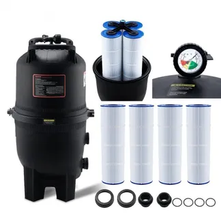 VEVOR Kartuschen-Poolfilter,620 x 560 x 1169 mm, Einbau-Poolfilter, oberirdisches Schwimmbad-Filtrationsfiltersystem mit Upgrade-Filter und auslaufsicher, für Whirlpools, Spa, aufblasbare Pools VEVOR Kartuschen-Poolfilter,620 x 560 x 1169 mm, Einbau-Poolfilter, oberirdisches Schwimmbad-Filtrationsfiltersystem mit Upgrade-Filter und auslaufsicher, für Whirlpools, Spa, aufblasbare Pools
