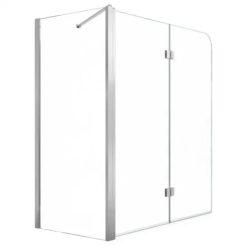 VEVOR Duschwand für Badewanne 70/120x140 cm Teilrahmenlos 6 mm Silber, Badewannenfaltwand Zweiflügelig Klares Sicherheitsglas Nano-Beschichtung 180° Faltbar 1 Festes & 2 Faltbare Paneele Silber – Bild 9