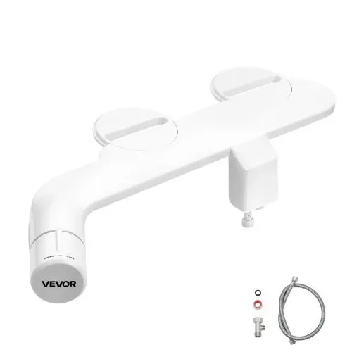 VEVOR Bidetaufsatz für Toilette, nicht elektrischer Bidet-WC-Aufsatz mit ausziehbarer Doppeldüse & einstellbarem Kaltwasserdruck Einlass aus Edelstal ideal für die Gesäß- und Intimwäsche, weiß – Bild 8
