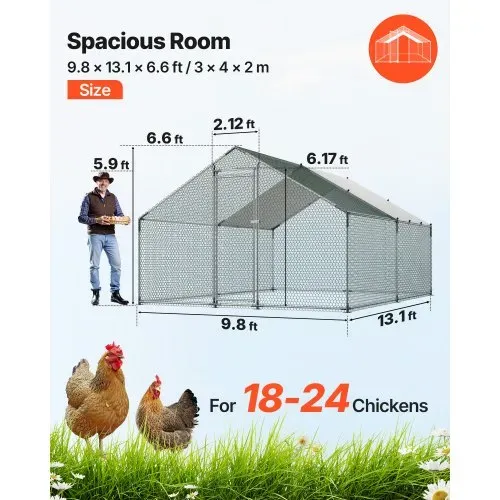 VEVOR Hühnerstall 3x4x2 m, Begehbarer Hühnerauslauf mit Abdeckung, Hühnerhaus mit Turmdach & Sicherheitsschloss, Enten- & Kaninchenkäfig, Geflügelgehege für Hinterhof, Bauernhof, Hof VEVOR Hühnerstall 3x4x2 m, Begehbarer Hühnerauslauf mit Abdeckung, Hühnerhaus mit Turmdach & Sicherheitsschloss, Enten- & Kaninchenkäfig, Geflügelgehege für Hinterhof, Bauernhof, Hof