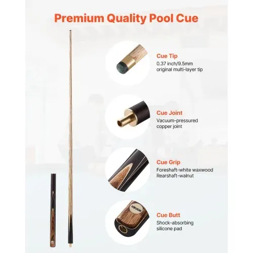 VEVOR Snookerqueue Billardqueue (1447,8 mm / 540 g) mit Verlängerungsstange & Lederspitze & Aluminiumkoffer & Handtuch, Billardstock geeignet für professionellen Billardtisch, Bar, Zuhause, Büro VEVOR Snookerqueue Billardqueue (1447,8 mm / 540 g) mit Verlängerungsstange & Lederspitze & Aluminiumkoffer & Handtuch, Billardstock geeignet für professionellen Billardtisch, Bar, Zuhause, Büro