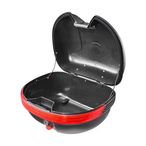VEVOR Motorrad-Topcase 30 L aus PP Universeller, Abschließbarer Motorradkoffer Schwarz, Ergonomische Rückenlehne für Mehr Komfort, mit Roter Reflektor Schloss 2 Schlüssel, IPX4-Spritzwasserschutz – Bild 9