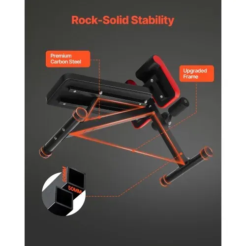 VEVOR multifunktionale Hantelbank für Ganzkörpertraining, Hyperextensionsbank Rückenverlängerung römischer Stuhl 150 kg belastbare verstellbare und faltbare Rückentrainer Heim-Fitnessstudio – Bild 4