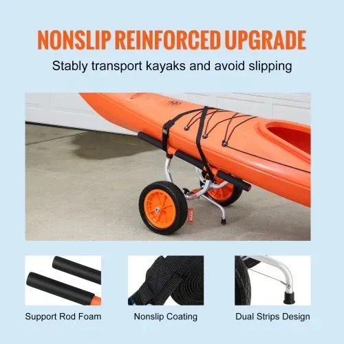 VEVOR Kajakwagen Kanuwagen aus Aluminiumlegierung 800x751x470mm bis 204kg belastbar 30cm Gummiräder 170-440mm Einstellbar Für Bootswagen Kajak Kanu Transportwagen Trolley Surfwagen Bootstrailer – Bild 3