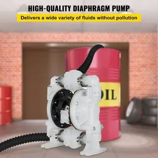 VEVOR Luftbetriebene Doppelmembranpumpe, 2,54cm / 25mm Einlass/Auslass, 136 L/min Polypropylen, max. 7 bar / 100 psi für den chemischen und industriellen Einsatz VEVOR Luftbetriebene Doppelmembranpumpe, 2,54cm / 25mm Einlass/Auslass, 136 L/min Polypropylen, max. 7 bar / 100 psi für den chemischen und industriellen Einsatz
