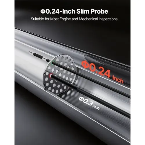 VEVOR Endoskopkamera mit Licht Drehbar, Inspektionskamera mit Zwei-Wege beweglichem Kopf, IP67 Wasserdichte Rohrkamera mit 4,3 Zoll Display 1,5m Kabel 2600mAh Akku, 6,2mm Boreskopkamera für Auto Haus – Bild 2