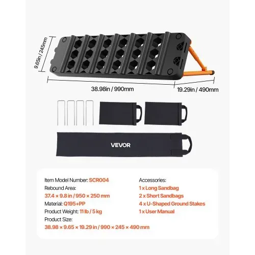 VEVOR Fußball Rebound Board 95 x 25 cm, Prellwand Brett Tragbar mit Doppeloberflächen und 3 Verstellbaren Winkeln, Fußballprellwand aus PP, Balltrainingsgerät für Pass- und Reaktionsübungen – Bild 6