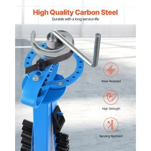VEVOR Rohrbieger, Rohrbiegegerät mit max. 50,8 mm Außendurchmesser & 14 Biegematrizen, 200° Rohrbiegewerkzeug für Kupfer-, Aluminium- & Eisenrohre, HVAC-, Klimaanlagen-, Kühlschrank- & Autoreparatur – Bild 3