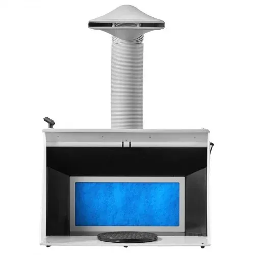 VEVOR Airbrush-Farbkabine Lackierkabine mit Doppellüfter (545 x 475 x 370 mm), tragbare Sprühfarbenkabine mit 3 LED-Leuchten & Verlängerungsschlauch, zum Lackieren von Modellen, Kunst – Bild 8