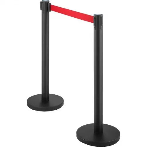 VEVOR Personenleitsystem 6 Ständer, 90 cm Gesamthöhe Absperrung mit Vierwegadapter, Abgrenzungsständer, Absperrständer mit 2 M Länge Gürtel für Airport Flughafen, Ständer aus Stahl Eisen, Schwarz – Bild 10