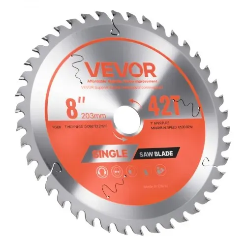VEVOR Kreissägeblatt (203 mm φ & 42 scharfe Zähne & 2,2 mm Dicke) ideal für Sperrholz OSB Hartholz, kompatibel mit Kreissäge, Sägeblatt aus Legierung mit geräuschreduzierenden Wärmeabzügen – Bild 8