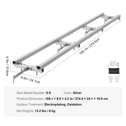 VEVOR 274 cm Führungssystem für Tragbares Sägewerk Kettensägenmühle Kettensägewerk Führungsschiene aus Aluminium- und Eisenmaterialien kompatibel mit verschiedenen Kettensägen und Kettensägenmühlen – Bild 6