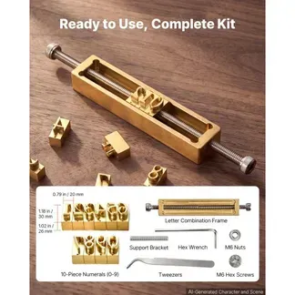 VEVOR Heißpräge-Zahlen Messing-Prägewerkzeuge 10-tlg. Set Zahlenprägeform, Kompatibel mit VEVOR Stanzmaschine, 0 bis 9, T-Nut-Design, mit Rahmen Sechskantschlüssel Muttern Schrauben Halterung Pinzette VEVOR Heißpräge-Zahlen Messing-Prägewerkzeuge 10-tlg. Set Zahlenprägeform, Kompatibel mit VEVOR Stanzmaschine, 0 bis 9, T-Nut-Design, mit Rahmen Sechskantschlüssel Muttern Schrauben Halterung Pinzette