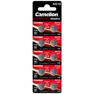 Knopfzelle CAMELION, AG10, 1,5V, Alkaline, 10er-Blister Knopfzelle CAMELION, AG10, 1,5V, Alkaline, 10er-Blister