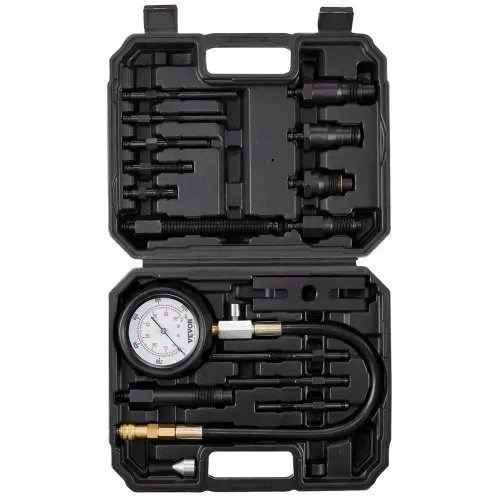 VEVOR Kompressionsmesser Kompressionstester Kompressionsprüfer Testgerät Kompressionsmessgerät mit einem 80-mm-Manometer 0–1000 PSI und 0–70 bar Verdichtungsmesser inkl. 4x Adapter – Bild 9
