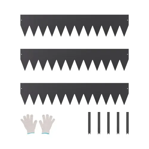 VEVOR Rasenkante, 3er-Pack 1016x203x1,5mm, Beetumrandung aus Metall, biegbare Wegbegrenzung, robuste Beeteinfassung, einfach zu installieren, Trennwand für Blumenbeete, Hofwege, schwarz VEVOR Rasenkante, 3er-Pack 1016x203x1,5mm, Beetumrandung aus Metall, biegbare Wegbegrenzung, robuste Beeteinfassung, einfach zu installieren, Trennwand für Blumenbeete, Hofwege, schwarz