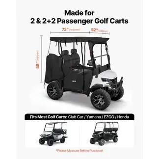 VEVOR Golfwagenabdeckung Sichtbar für 2-Sitzer-Golfwagen (die Meisten Golfcart von Club Car, Yamaha, EZGO & Honda), Regenabdeckung aus 600D-Oxford-Gewebe, mit PU-Beschichtung & Winddichtem Hakensystem VEVOR Golfwagenabdeckung Sichtbar für 2-Sitzer-Golfwagen (die Meisten Golfcart von Club Car, Yamaha, EZGO & Honda), Regenabdeckung aus 600D-Oxford-Gewebe, mit PU-Beschichtung & Winddichtem Hakensystem