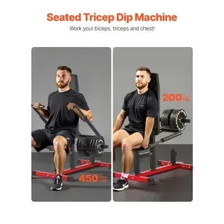 VEVOR Dip-Maschine im Sitzen Trizeps Bizeps Pressemaschine (204 kg belastbar) mit Kabelstange, verstellbarem Sitz & Rückenlehne, Trainingsgerät für Brusttraining Oberkörper-Push-Fitness-Workout VEVOR Dip-Maschine im Sitzen Trizeps Bizeps Pressemaschine (204 kg belastbar) mit Kabelstange, verstellbarem Sitz & Rückenlehne, Trainingsgerät für Brusttraining Oberkörper-Push-Fitness-Workout