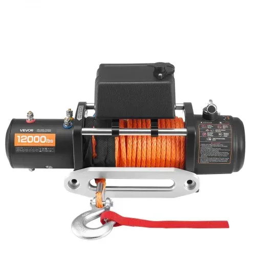 VEVOR Elektrische Seilwinde, 5400 kg, 12 V DC LKW-Winde mit Φ9,1mm x 23m Synthetikseil, kabellose & kabelgebundene Fernbedienung, IP55 zum Abschleppen von Geländewagen, Jeeps, Anhängern & Booten – Bild 8