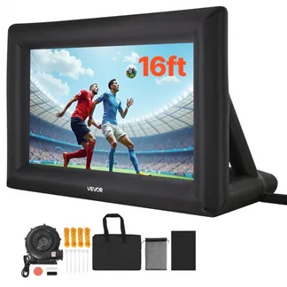 VEVOR aufblasbare Filmleinwand Projektion Beamer Leinwand aus 600D, Projektionsleinwand mit tragbarer Aufbewahrungstasche, 16:9, Filmprojektion für Heimkino Mottoparty Poolspaß (409 x 160 x 272 cm) VEVOR aufblasbare Filmleinwand Projektion Beamer Leinwand aus 600D, Projektionsleinwand mit tragbarer Aufbewahrungstasche, 16:9, Filmprojektion für Heimkino Mottoparty Poolspaß (409 x 160 x 272 cm)