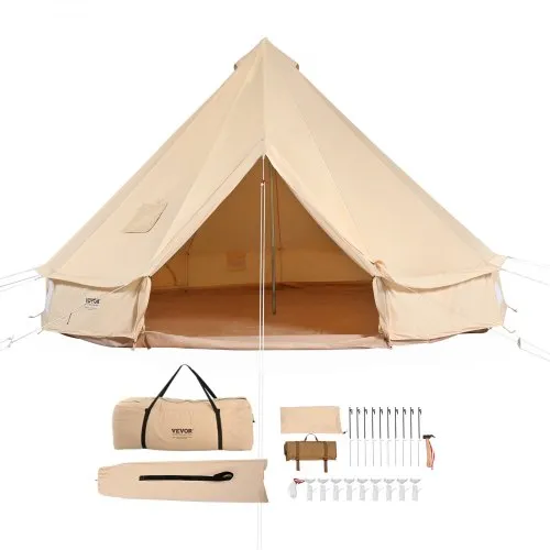 VEVOR Canvas-Glockenzelt 3 m 4-Jahreszeiten-Canvas-Zelt für Camping mit Herdanschluss VEVOR Canvas-Glockenzelt 3 m 4-Jahreszeiten-Canvas-Zelt für Camping mit Herdanschluss