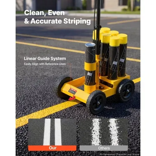 VEVOR Markierungswagen Linien-Markiergerät Linemarker 6 Spraydosen Gelb, Bodenmarkierung für Parkplatz Werkstatt Straße Einkaufszentrum Sportplatz 50–100 mm Einstellbare Linienbreite mit Adapterdüse VEVOR Markierungswagen Linien-Markiergerät Linemarker 6 Spraydosen Gelb, Bodenmarkierung für Parkplatz Werkstatt Straße Einkaufszentrum Sportplatz 50–100 mm Einstellbare Linienbreite mit Adapterdüse