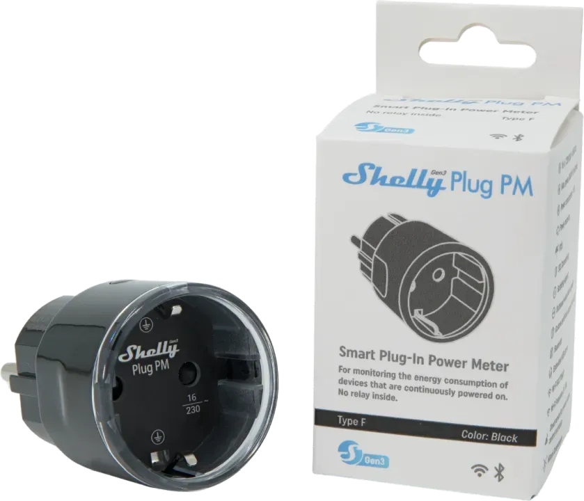 Shelly · Plug & Play "Plug PM Gen3 Black" · Smarter Energiezähler · Messfunktion · WLAN · BT · schwarz – Bild 9