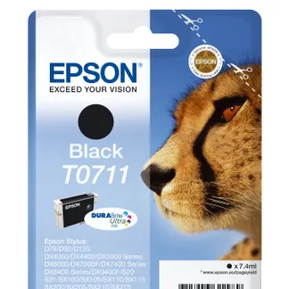 Epson Cheetah Singlepack Black T0711 DURABrite Ultra Ink Epson Cheetah Singlepack Black T0711 DURABrite Ultra Ink