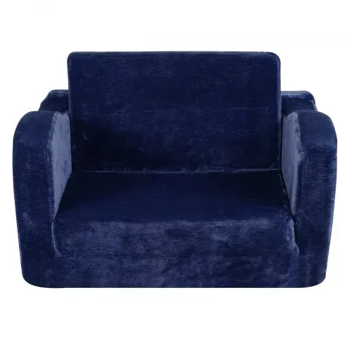 VEVOR Kindersofa 2 in 1 umwandelbares Kindersofa zum Liegestuhl, ausklappbarer Kindersofa-Sessel, Kleinkind Armlehnenstuhl-Bett, zusammenklappbares Kinderspielsofa, Kindercouch Blau 104 x 58 x 32 cm – Bild 9