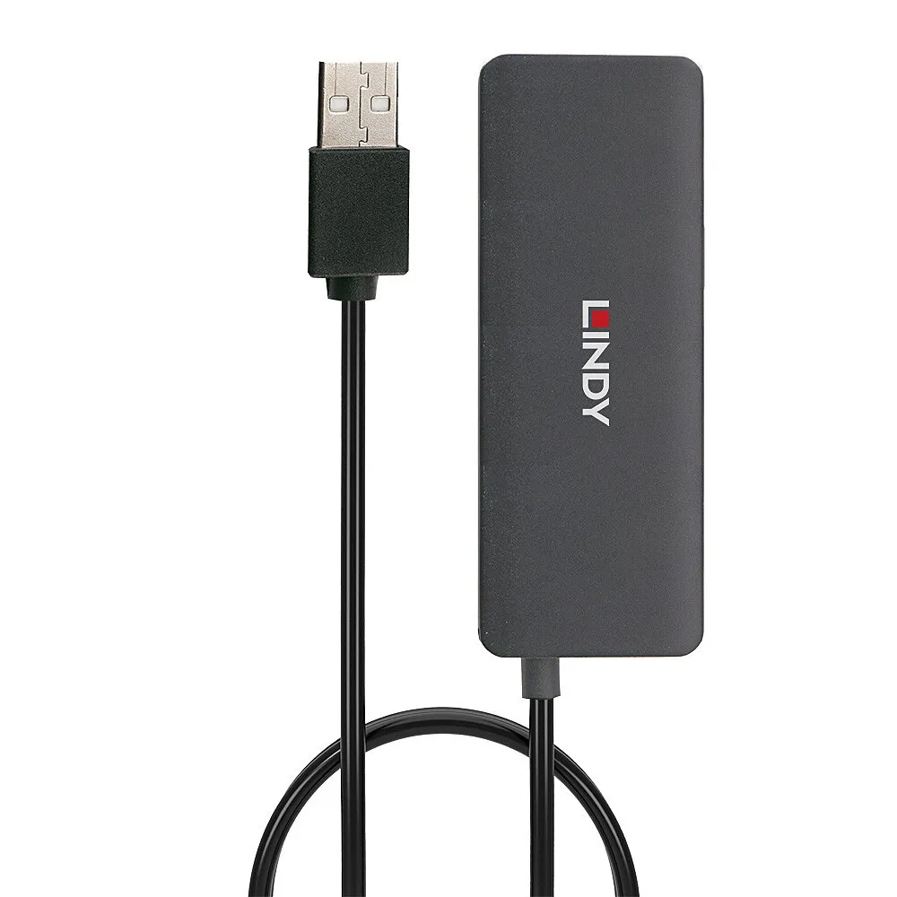 Lindy 42986 Schnittstellen-Hub USB 2.0 480 Mbit/s Schwarz – Bild 2