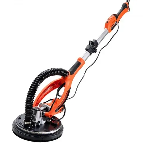 VEVOR Trockenbauschleifer 850 W, Deckenschleifer mit 255 mm Schleifteller, Langhalsschleifer mit 800–1700 U/min Drehzahl, Doppelwandiger LED, Ausziehbarem Griff, 15 Schleifscheiben, Staubschlauch – Bild 9