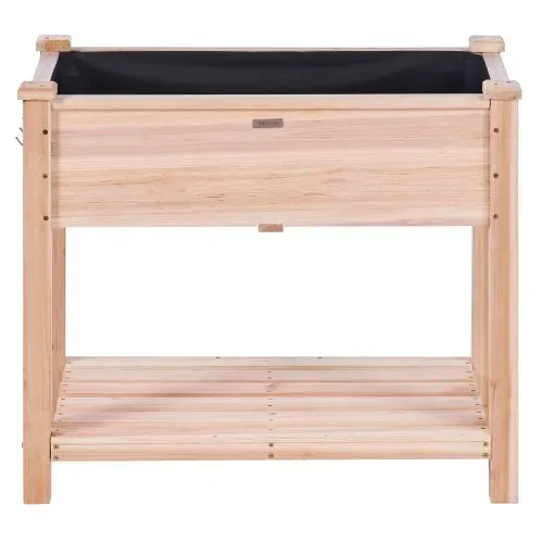 VEVOR Hochbeet Holz Pflanzkübel mit Ablage Blumenkasten 75kg Tragfähigkeit Garten Pflanzkasten Terrassen Gemüsebeet Gartenbeet Pflanzbeet 86x46x76cm ideal für den Anbau von Gemüse Obst Kräutern – Bild 8