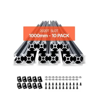 VEVOR 10er Set Aluprofil, 1000 mm T-Nut 2020 Aluminium-Strangpressprofil, eloxierte Linearschiene nach europäischem Standard, Nutenprofil für 3D-Drucker, CNC-Maschine DIY, Lasergravur, Schwarz VEVOR 10er Set Aluprofil, 1000 mm T-Nut 2020 Aluminium-Strangpressprofil, eloxierte Linearschiene nach europäischem Standard, Nutenprofil für 3D-Drucker, CNC-Maschine DIY, Lasergravur, Schwarz