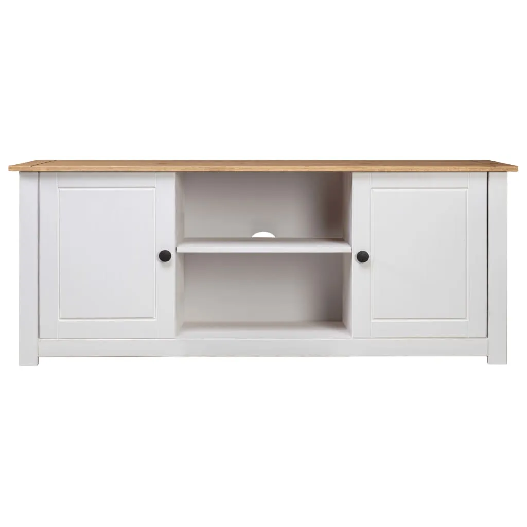 vidaXL TV-Schrank Weiß 120x40x50 cm Massivholz Panama-Kiefer – Bild 2