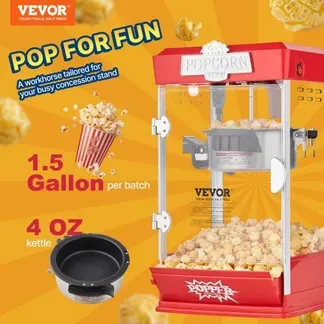 VEVOR Popcornmaschine Popcorn Maker 480 W Popcornautomat Popcorngerät 4 oz Kessel ergibt 1,5 Gal pro Ladung, Tisch-Popcornmaschine inkl. 3 Schaufeln, Popcornmaschine mit Kino-Stil Rot Café VEVOR Popcornmaschine Popcorn Maker 480 W Popcornautomat Popcorngerät 4 oz Kessel ergibt 1,5 Gal pro Ladung, Tisch-Popcornmaschine inkl. 3 Schaufeln, Popcornmaschine mit Kino-Stil Rot Café