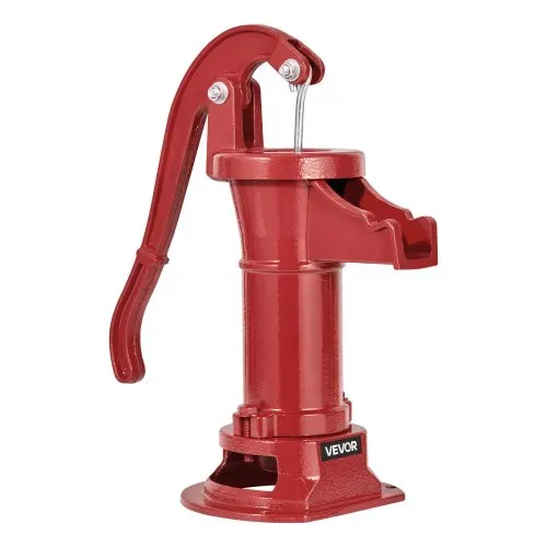 VEVOR Schwengelpumpe Antik Vintage, 7,6 m Förderhöhe, Nostalgiepumpe aus Gusseisen, Brunnenpumpe, Handpumpe, NPT 1-1/4 Zoll Anschluss, Gartenpumpe, für Garten, Teich, Hof, Bauernhof, Rot – Bild 9